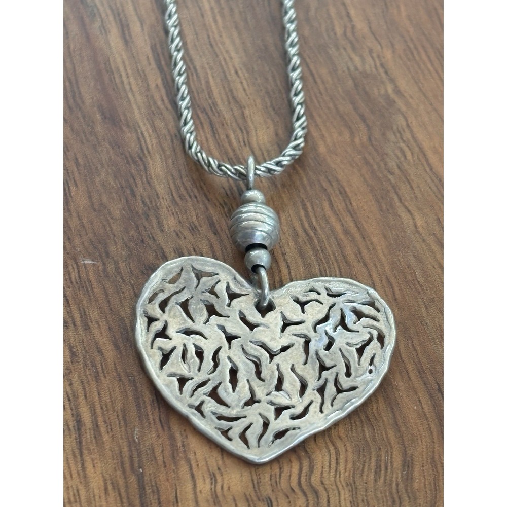 SILPADA Sterling Silver Filigree Heart Pendant Necklace N1585 10.4 Grams 16"
